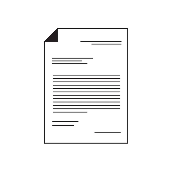 Значок Документа Лист Бумаги Текстом Очертите Современный Элемент Дизайна Простой — стоковый вектор