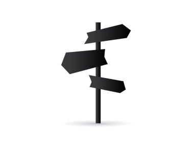 Yol yön göstergesi. Simge tabelasını. Yön-e doğru farklı yerlerde. 