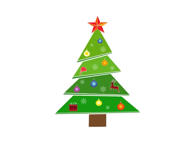 Icono Del Árbol Navidad Año Nuevo Ilustración Vectorial — Vector de stock
