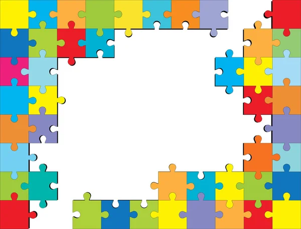 Fondo Multicolor Piezas Separadas Mosaico Puzzles Sobre Fondo Blanco Negocio — Vector de stock