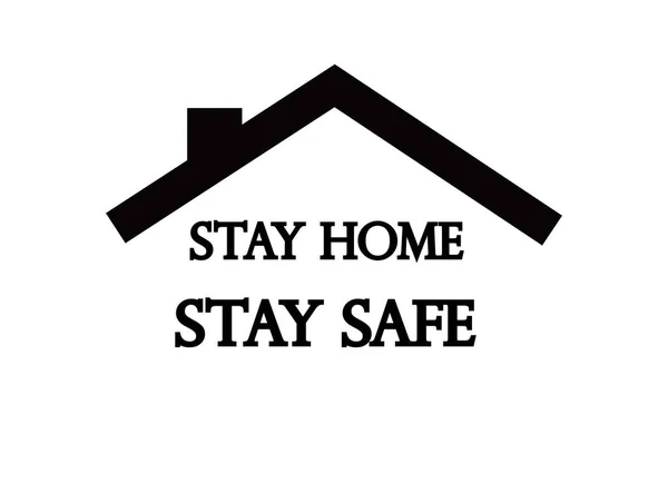 Text Stay Home Stay Safe Roof Icon Vector — Stock Vector