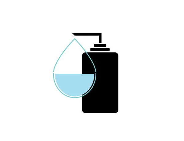 Liquid Soap Icon Hand Wash Symbol Flat Vector Illustration — Stock Vector