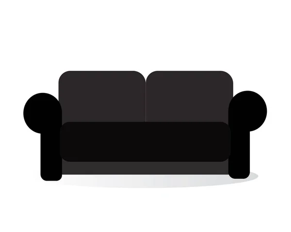 Flat Design Sofa Icon Vector Illustration — Stock Vector