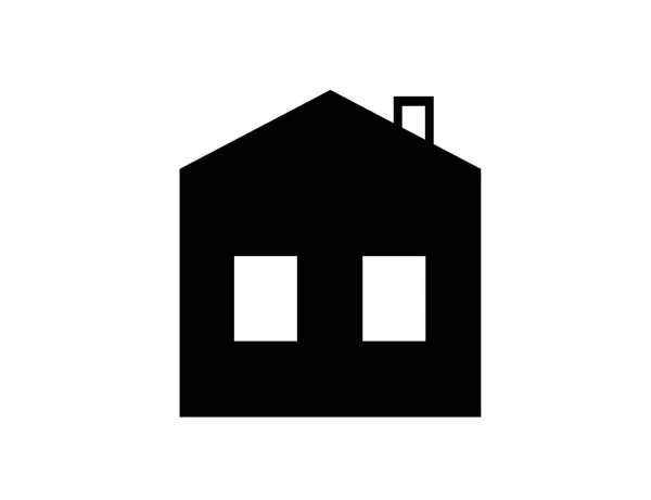 Flat Black Home Icon Vector Illustration — Stock Vector
