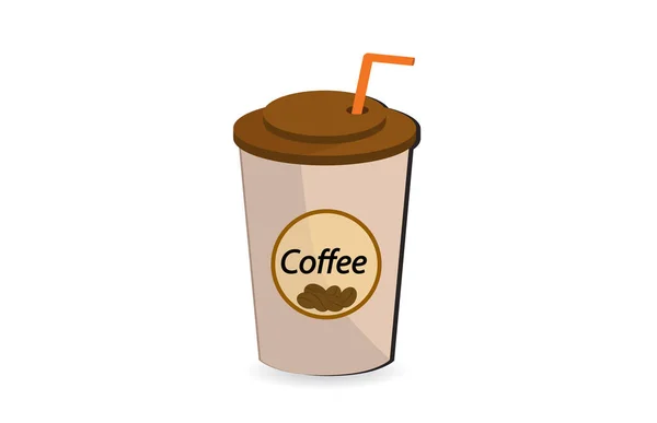 Горячий Черный Кофе Бобовой Чашке Кружка Уличное Кафе Перерыв Пауза — стоковый вектор