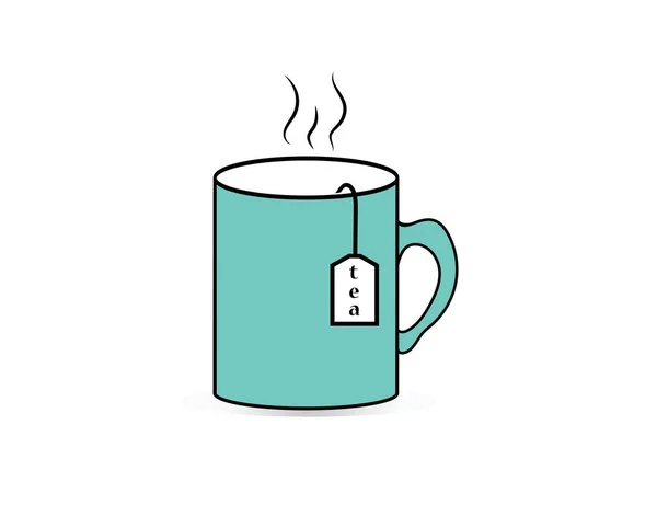Ein Becher Tasse Tee Mit Pecket Vektor Symbol Symbol — Stockvektor