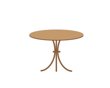 Yuvarlak bacaklı masa. Simge, vektör.