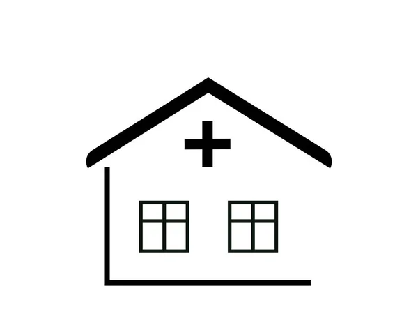 クロス と家のフラットデザインのアイコン ベクトル — ストックベクタ