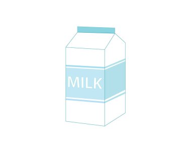 Vektör simgesi - pakette süt var. Sağlık, beslenme, içecek..