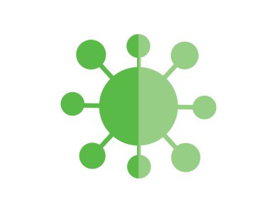 Virüs ikonu (koronavirüs). Vektör görüntüsü. Bilim ve tıp.