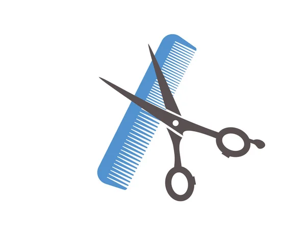 Flat Icon Scissors Combs Isolated White Background Beauty Saloon — Stock Vector