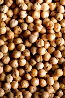 Ham organik kuru nohut arka plan doku. Vegan sağlıklı beslenme. Üstten Görünüm, kopya alanı, sağlıklı yaşam konsepti.