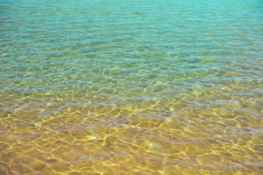 Deniz suyu ve deniz plaj kum. Metniniz için kopya alanı ile soyut doku. Yaz, tatil ve seyahat kavramı