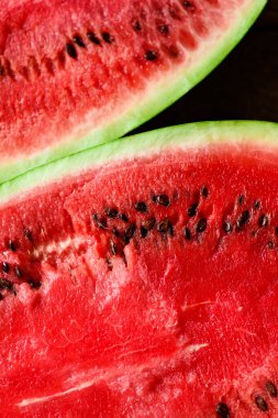 Taze karpuz doku. Makroyu kapat, üstten görünüm