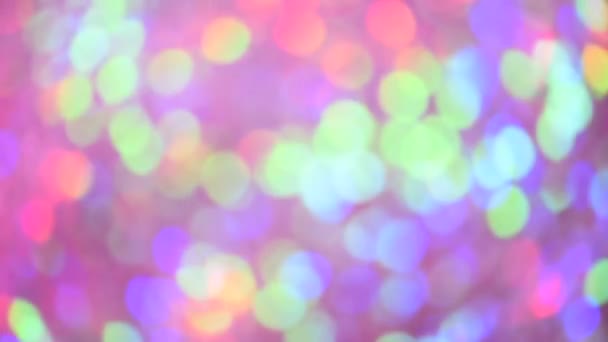 Moving multicolored bokeh lights. Festive defocused lights. Christmas and New year background — Stock Video