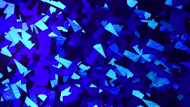 抽象的な結晶の背景。ブルーの輝きの質感のシマー。光沢のある背景回転 — ストック動画