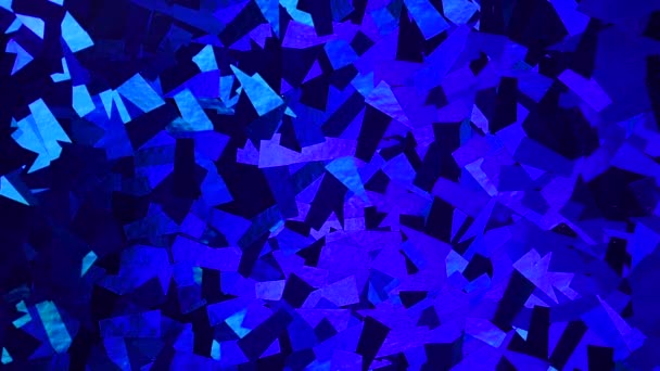 抽象的な結晶の背景。ブルーの輝きの質感のシマー。光沢のある背景回転 — ストック動画