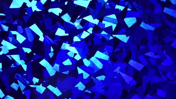 Abstrakter Kristallhintergrund. Schimmer von blauer Glitzertextur. Rotation der glänzenden Kulisse — Stockvideo