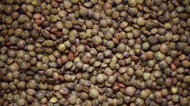 Çiğ organik mermer mercimek dönüş dokusu. Yemek malzemesi geçmişi. Üst görünüm