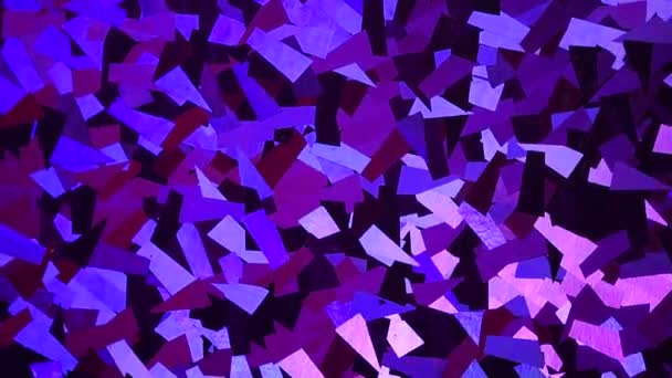 抽象的な結晶の背景。紫色の輝きの質感のシマー。光沢のある背景回転 — ストック動画