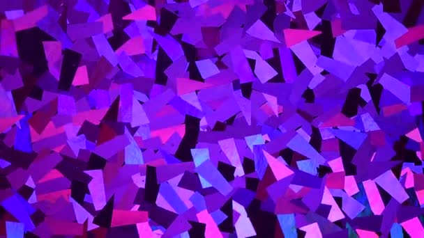 Abstrakter Kristallhintergrund. Schimmer von violettem Glanz Textur. Rotation der glänzenden Kulisse — Stockvideo