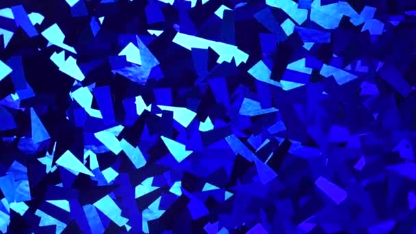 Abstract crystal background. Shimmer of blue glitter texture. Shiny backdrop rotation — 비디오