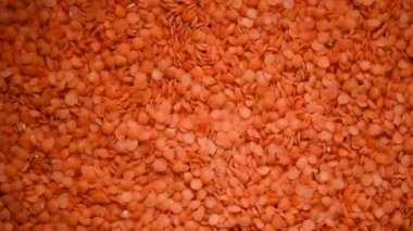 Kırmızı organik mercimek doku değişimi. Yemek malzemesi geçmişi. Üst görünüm
