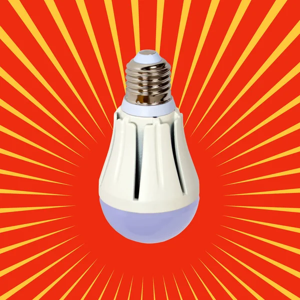 LED illuminated lightbulb. Save energy lamp with E27 socket