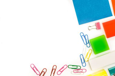 okula dönüş. beyaz üzerine çeşitli Kırtasiye