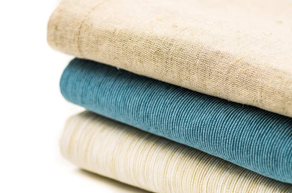 Three linen texture table cloth — Stock Photo, Image