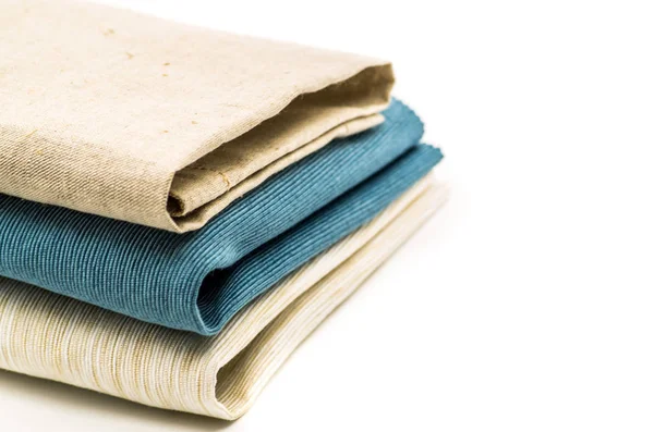 Three linen texture table cloth — Stock Photo, Image