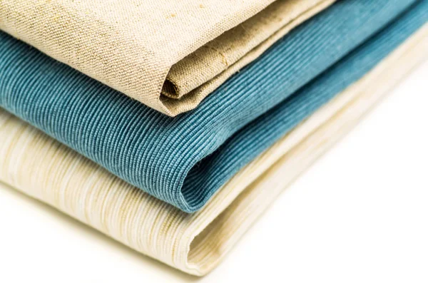 Three linen texture table cloth — Stock Photo, Image
