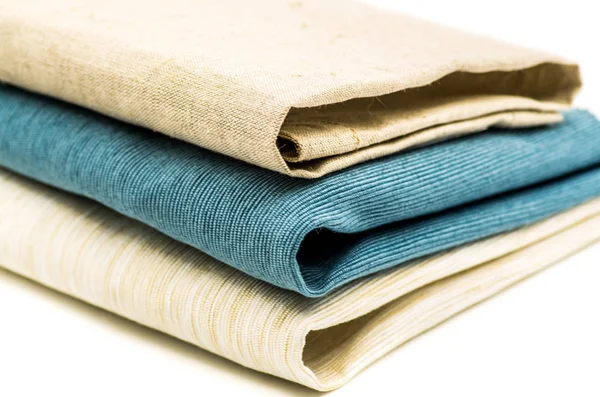 Three linen texture table cloth — Stock Photo, Image