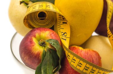 meyve bir kristal vazoda