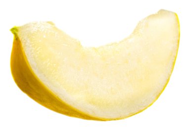 beyaz izole sarı kavun dilimi