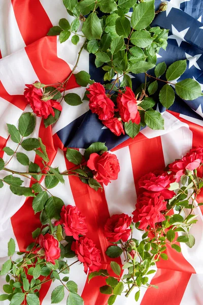 Independence Day Usa Konzept Gedenktag Rote Rosen Über Der Usa — Stockfoto