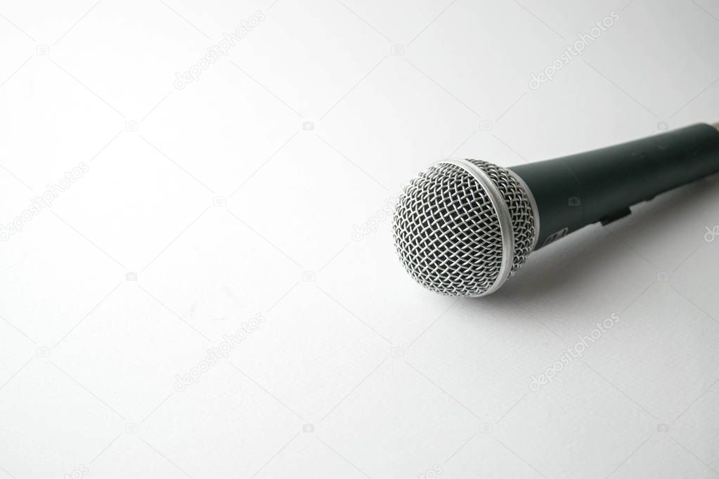 dynamic microphone on white background