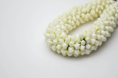 Beyaz arka plan üzerinde Yasemin garland