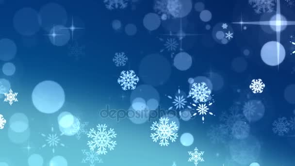 Flocos de neve de Natal Caindo, Fundo de neve — Vídeo de Stock