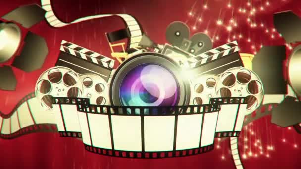 Cinema Reels Rewinding. Cinema Broadcast — Stock Video