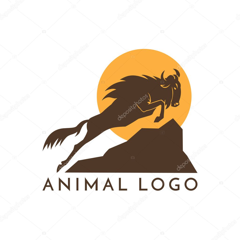 wildebeest logo sign vector illustration on white background