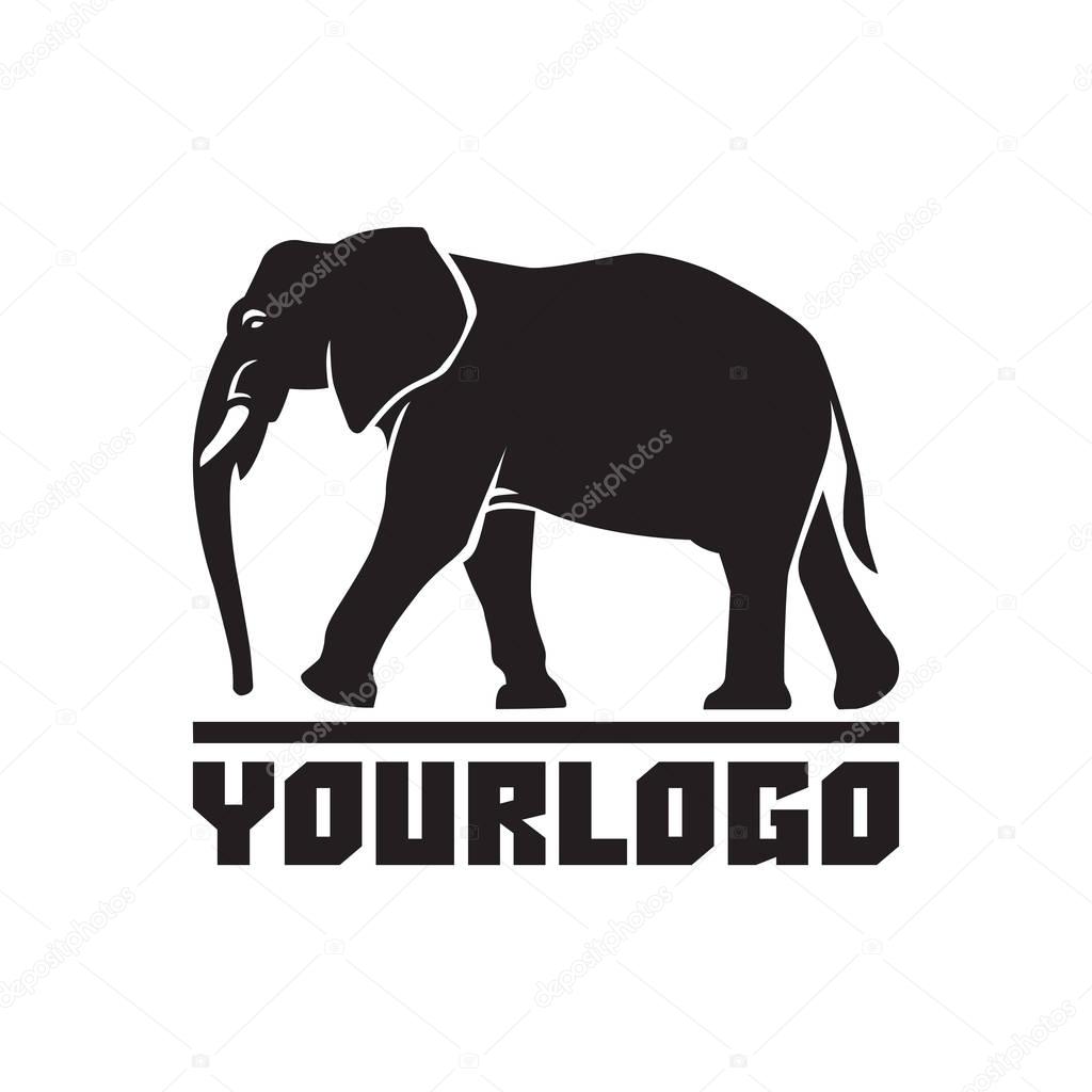 Elephant logo sign emblem on white background
