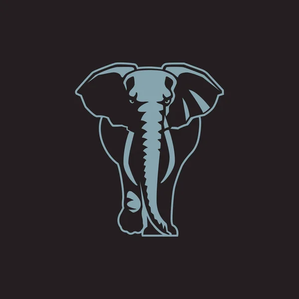 Signe éléphant logo emblème vectoriel illustration-08 — Image vectorielle