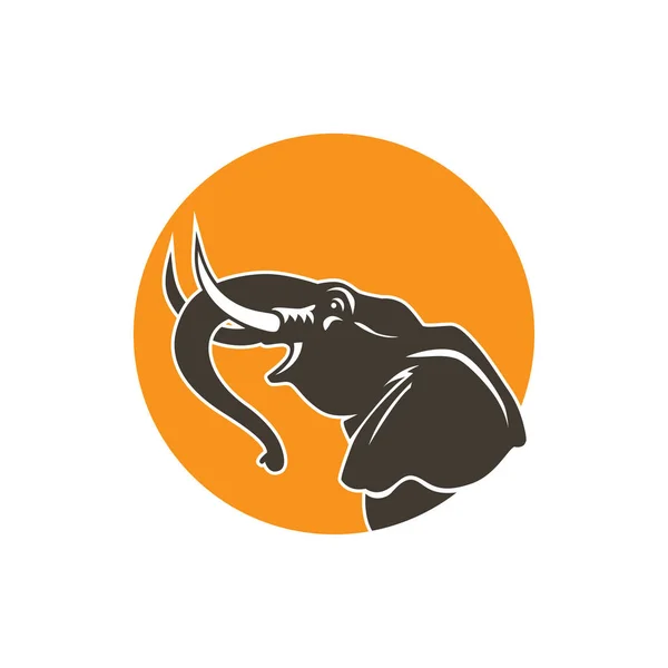Elefante segno sole vettore arancione — Vettoriale Stock