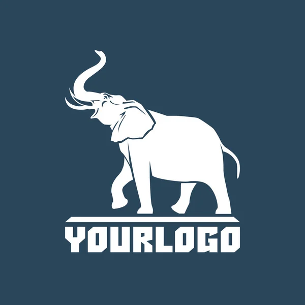Elephant logo skylt emblem vektorillustration Royaltyfria Stockvektorer
