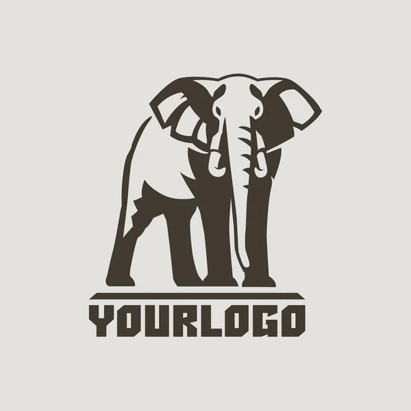 Elephant logo skylt emblem vektorillustration Stockillustration
