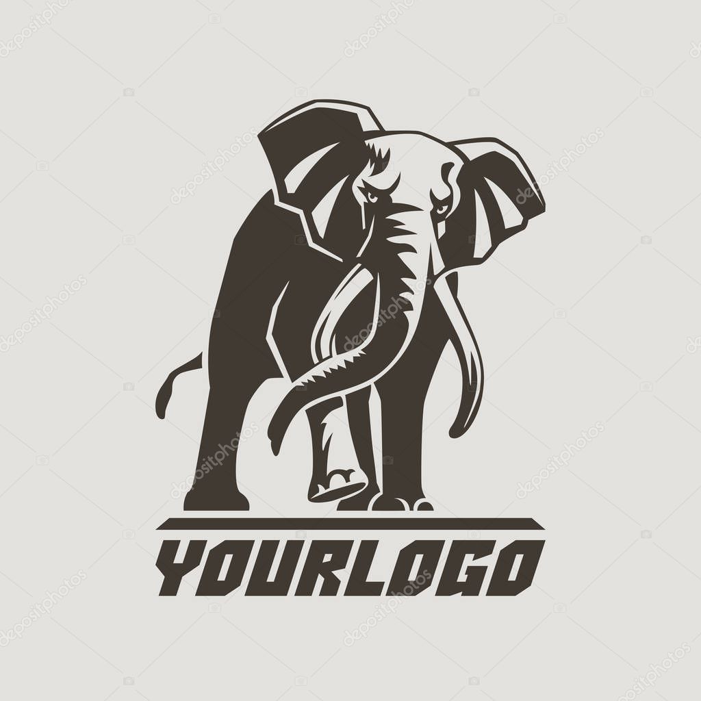 Elephant sign logo emblem vector illustration isolated