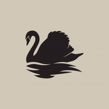line swan  logo sign clipart