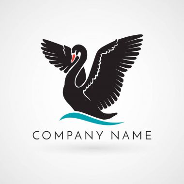 circle swan logo sign clipart