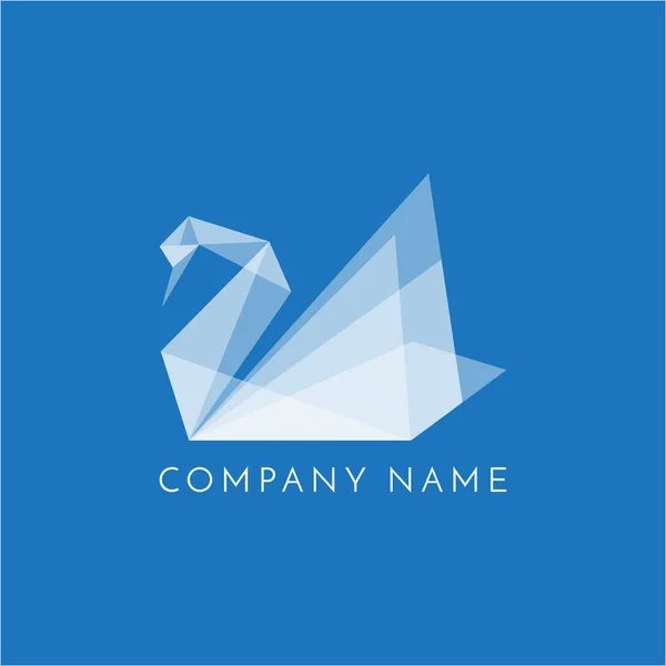 Logotipo do cisne branco origami vetor — Vetor de Stock